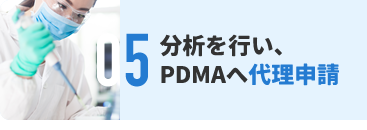 分析を行い、PDMAへ代理申請